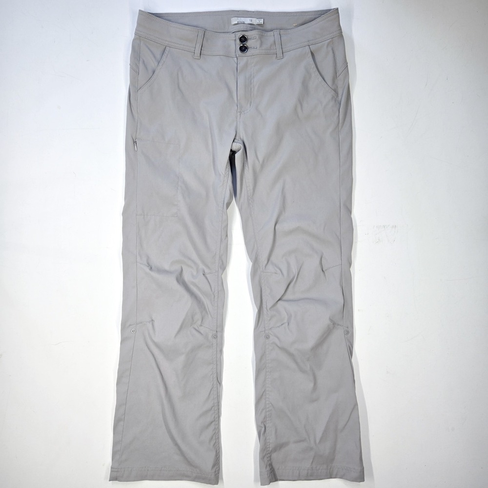 Prana Pants Women 12 Halle UPF 50 Gray Stretch Outdoor Hiking‎ Climbing